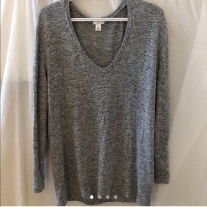 Oversized thin breathable long sleeve grey sweater
